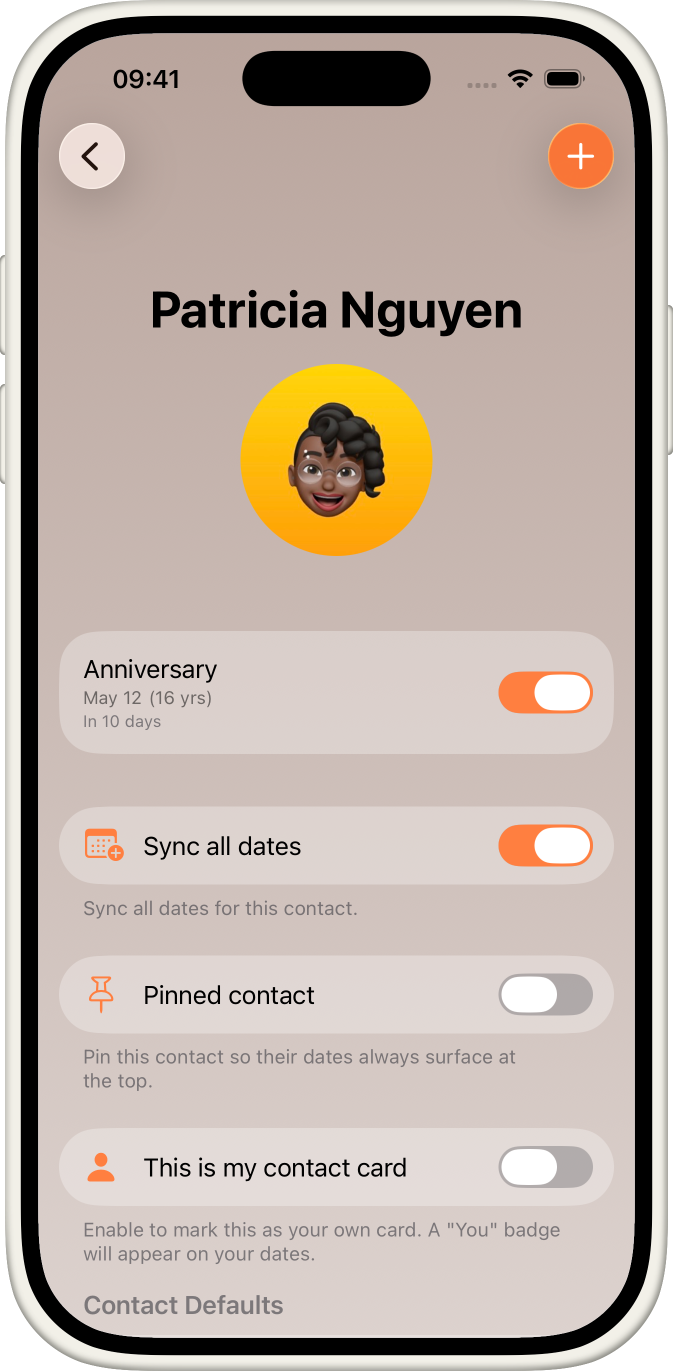 KeepDates app screenshot