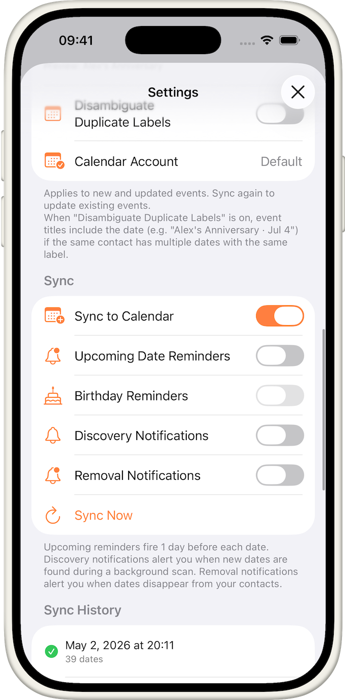 KeepDates control